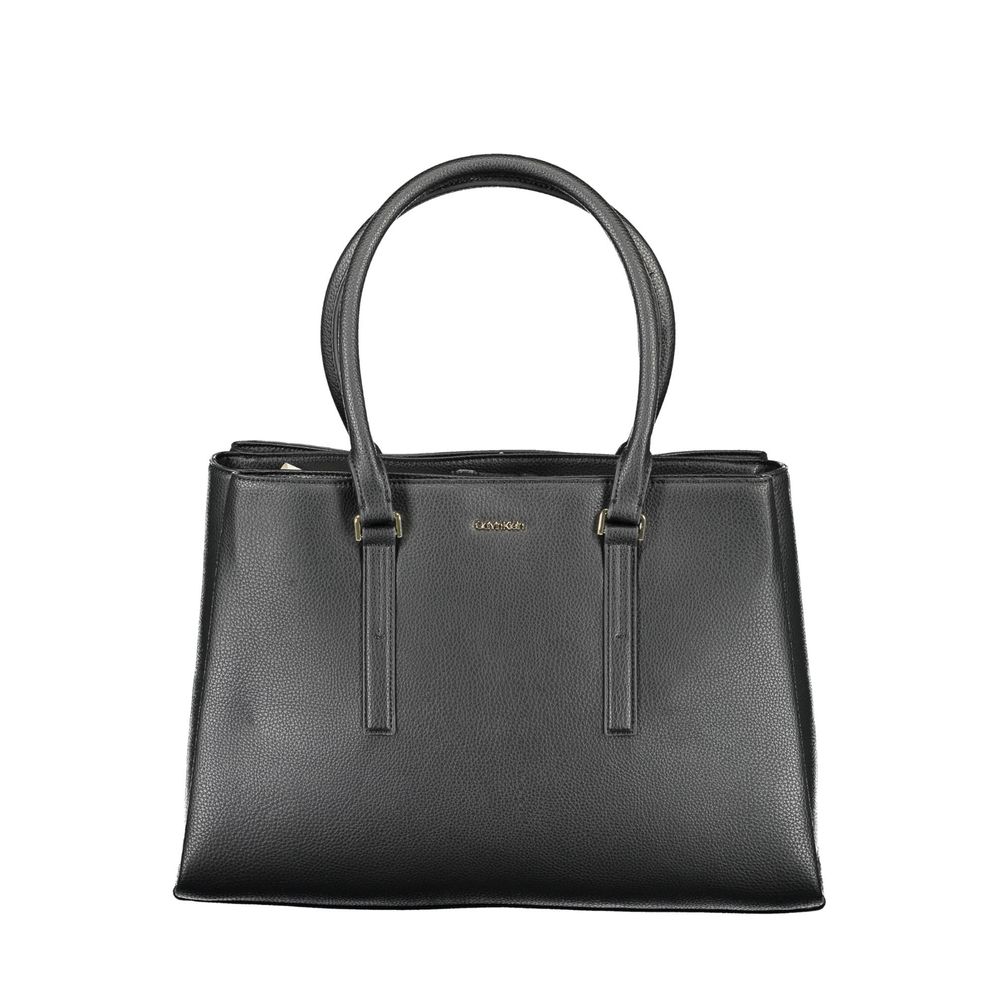 Calvin Klein Black Polyester Grained Leather Effect Handbag