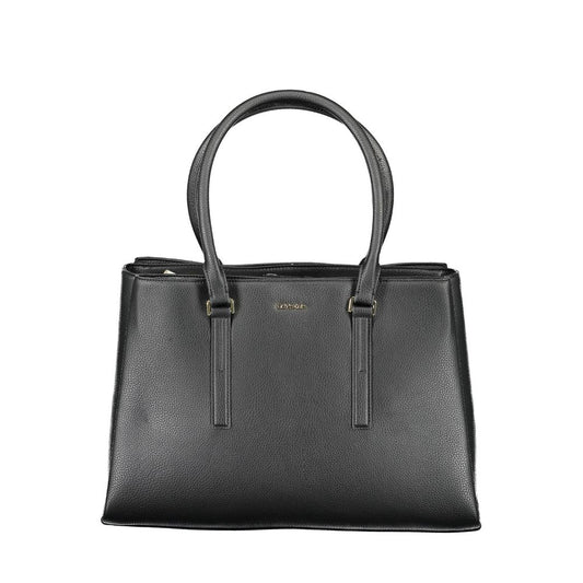 Calvin Klein Black Polyester Grained Leather Effect Handbag