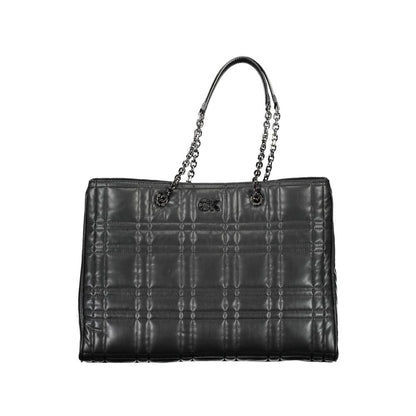 Calvin Klein Black Polyester Quilted Leather Effect Shoulder Handbag