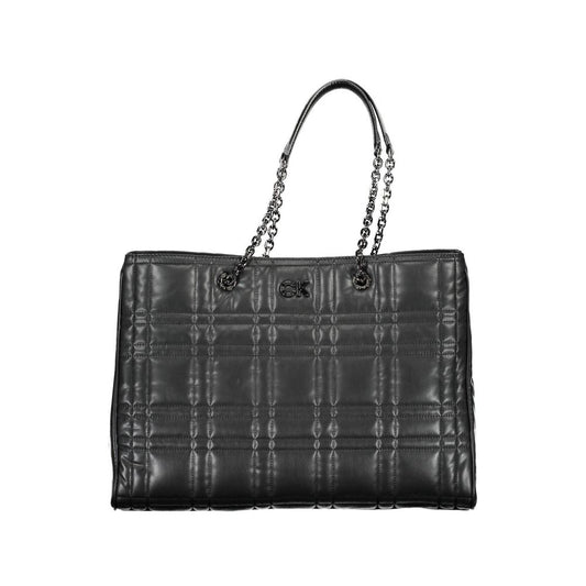 Calvin Klein Black Polyester Quilted Leather Effect Shoulder Handbag