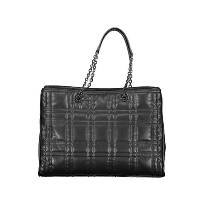 Calvin Klein Black Polyester Quilted Leather Effect Shoulder Handbag