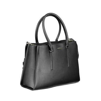 Calvin Klein Black Polyester Grained Leather Effect Handbag