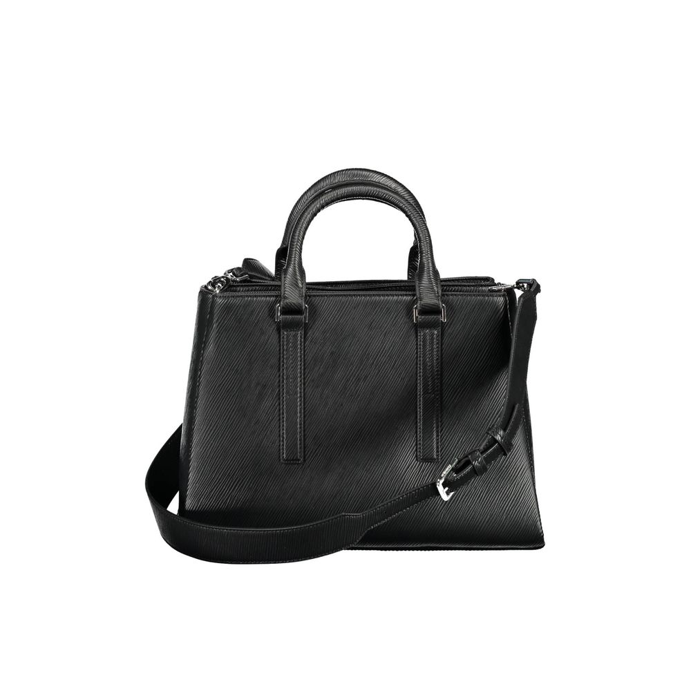 Calvin Klein Black Textured Polyester Handbag