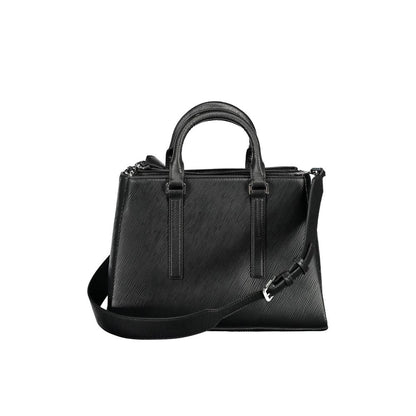 Calvin Klein Black Textured Polyester Handbag