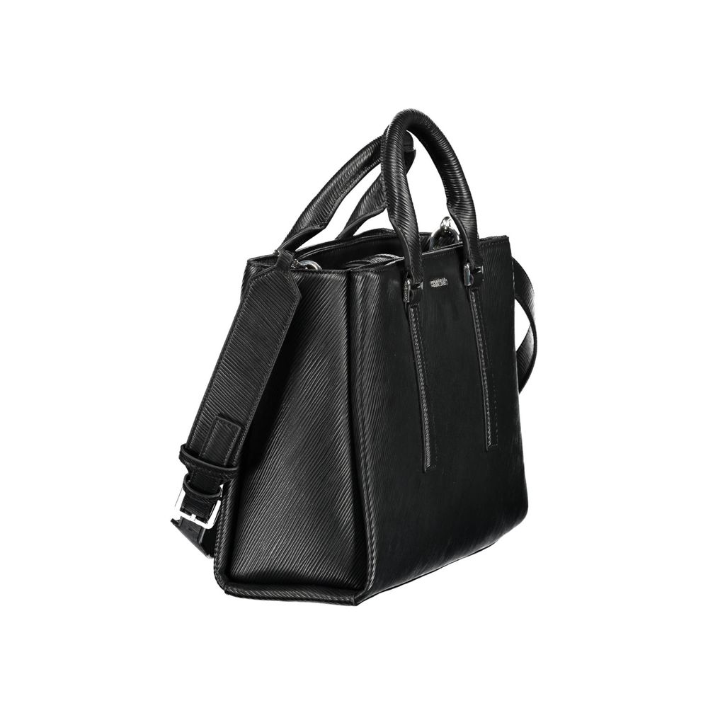 Calvin Klein Black Textured Polyester Handbag