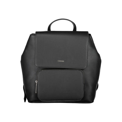 Calvin Klein Black Polyester Leather Effect Backpack