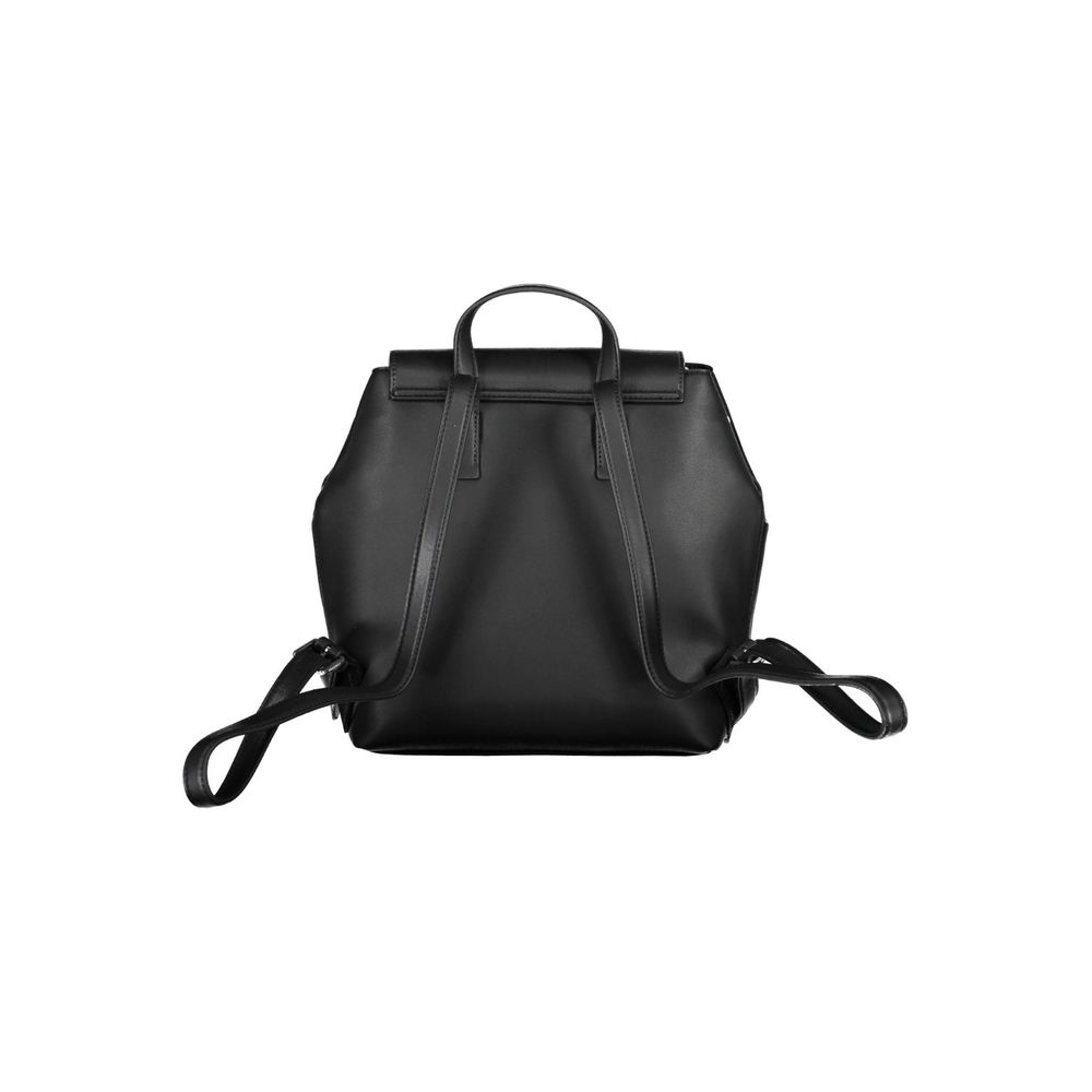Calvin Klein Black Polyester Leather Effect Backpack