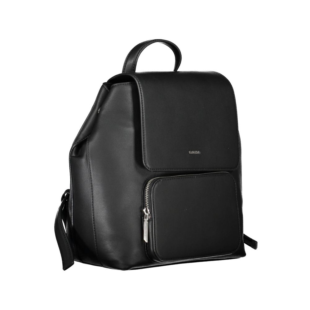 Calvin Klein Black Polyester Leather Effect Backpack