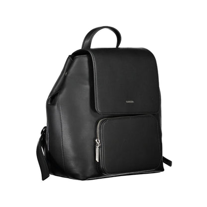 Calvin Klein Black Polyester Leather Effect Backpack