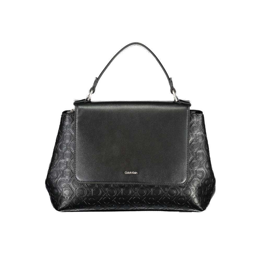 Calvin Klein Black CK Embossed Leather Effect Shopper Handbag