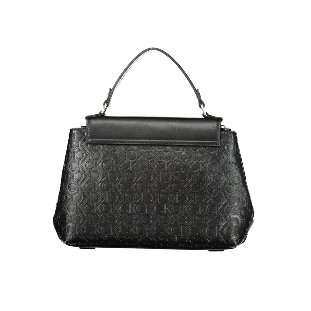 Calvin Klein Black CK Embossed Leather Effect Shopper Handbag