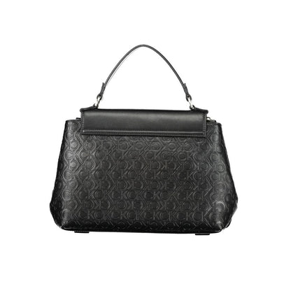 Calvin Klein Black CK Embossed Leather Effect Shopper Handbag