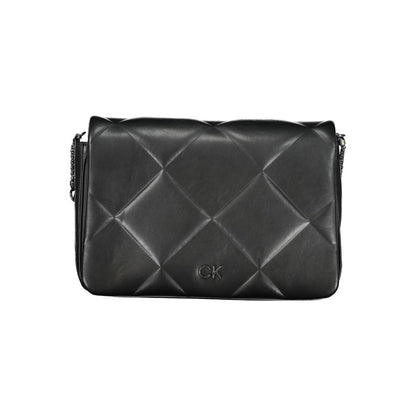 Calvin Klein Black Diamond Quilted Faux Leather Handbag