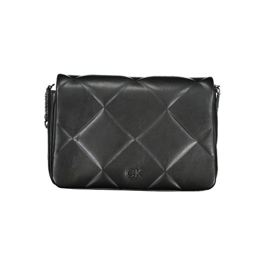 Calvin Klein Black Diamond Quilted Faux Leather Handbag
