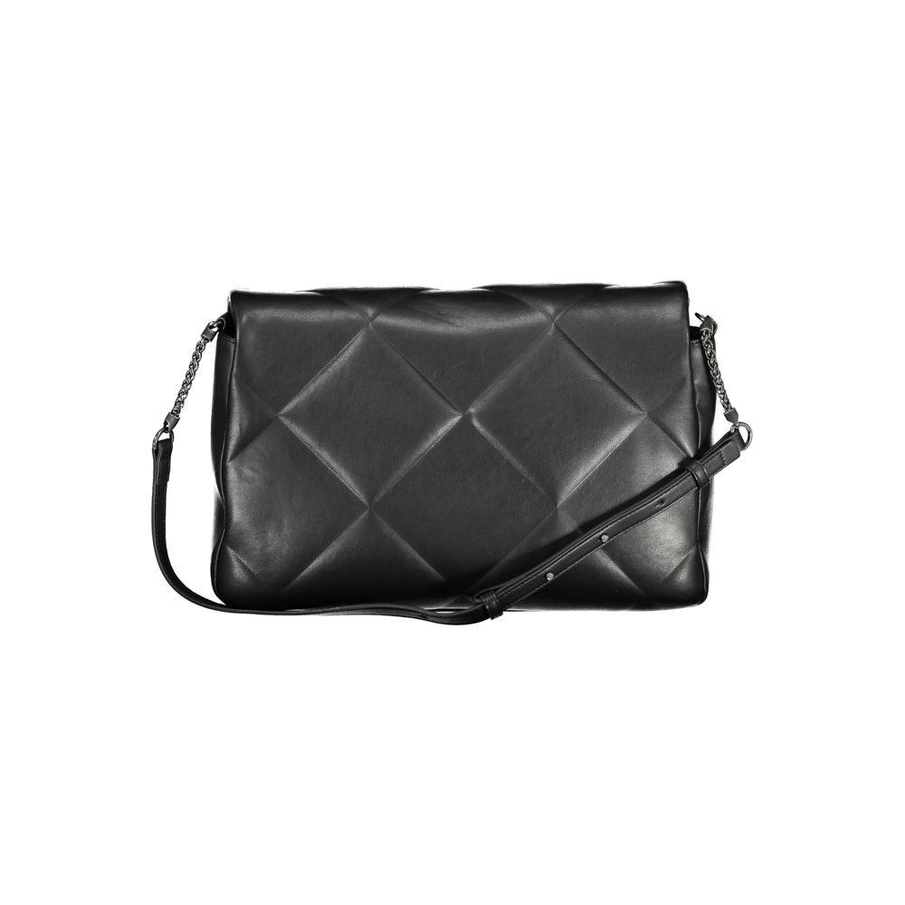 Calvin Klein Black Diamond Quilted Faux Leather Handbag
