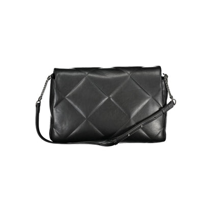 Calvin Klein Black Diamond Quilted Faux Leather Handbag
