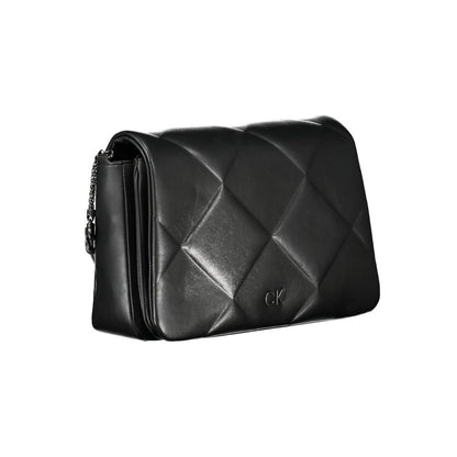 Calvin Klein Black Diamond Quilted Faux Leather Handbag