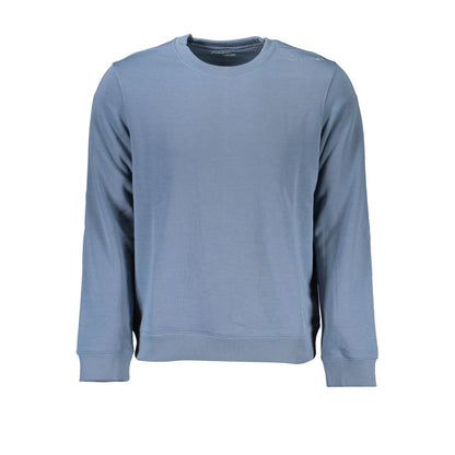 Sweatshirt by Calvin Klein for men in polyester blue & print presents a smart casual silhouette, featuring a smart casual crew neckline and for a sophisticated look.