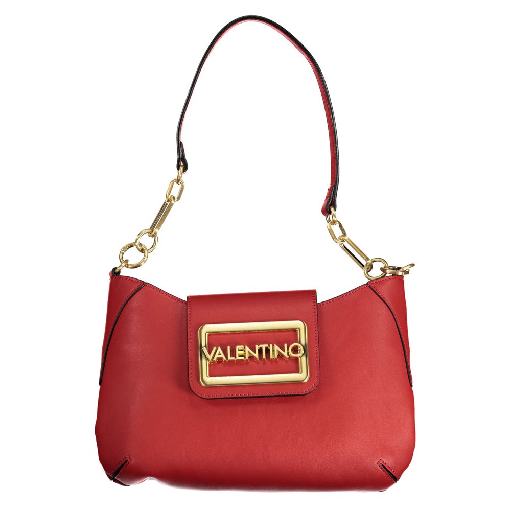 Handbag by Mario Valentino for women in polyethylene red features a ornamental silhouette, showcasing a secure snap & zipper, ample internal-pockets, and ornamental shoulder-strap, handle & adjustable-strap for a sophisticated look.