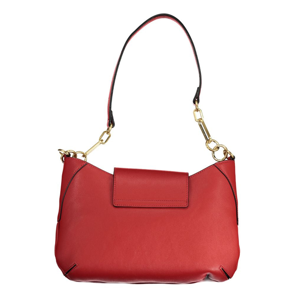 Handbag by Mario Valentino for women in polyethylene red presents a ornamental silhouette, showcasing a secure snap & zipper, ample internal-pockets, and versatile shoulder-strap, handle & adjustable-strap for a ornamental finish.