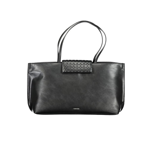Calvin Klein Black Polyester Leather Effect Tote Handbag
