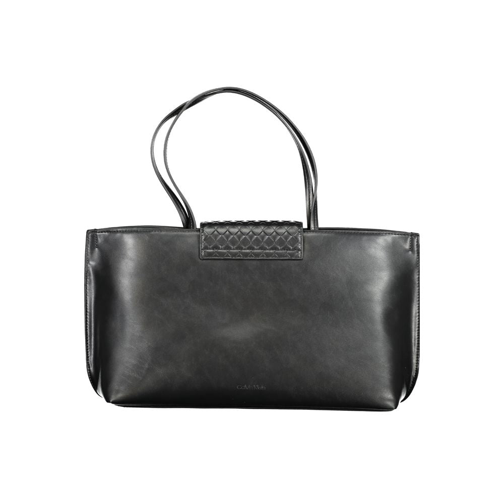Calvin Klein Black Polyester Leather Effect Tote Handbag