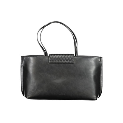 Calvin Klein Black Polyester Leather Effect Tote Handbag