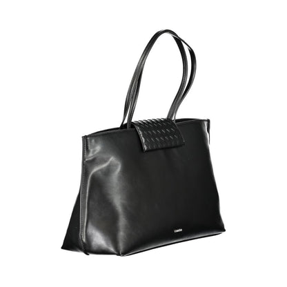 Calvin Klein Black Polyester Leather Effect Tote Handbag