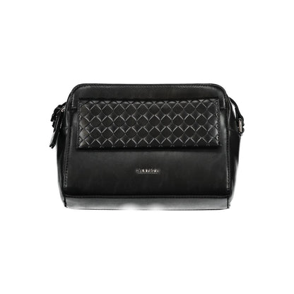 Calvin Klein Black Faux Leather Crossbody Handbag