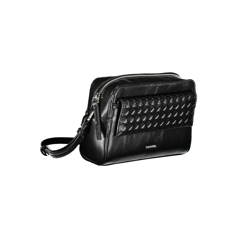 Calvin Klein Black Faux Leather Crossbody Handbag