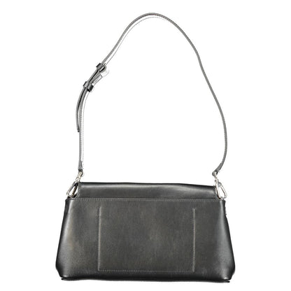 Calvin Klein Black Smooth Leather Effect Shoulder Handbag