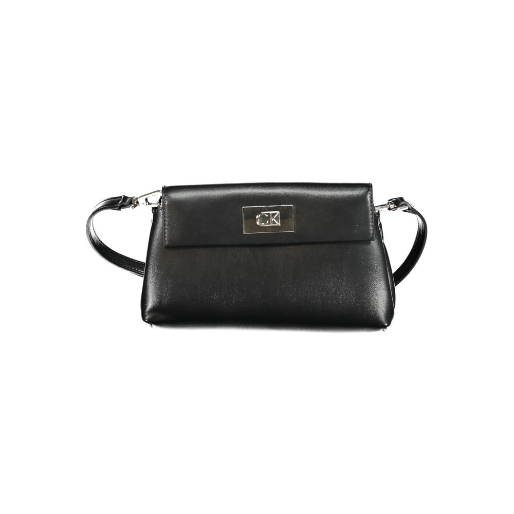 Calvin Klein Black Polyester Leather Effect Shoulder Handbag