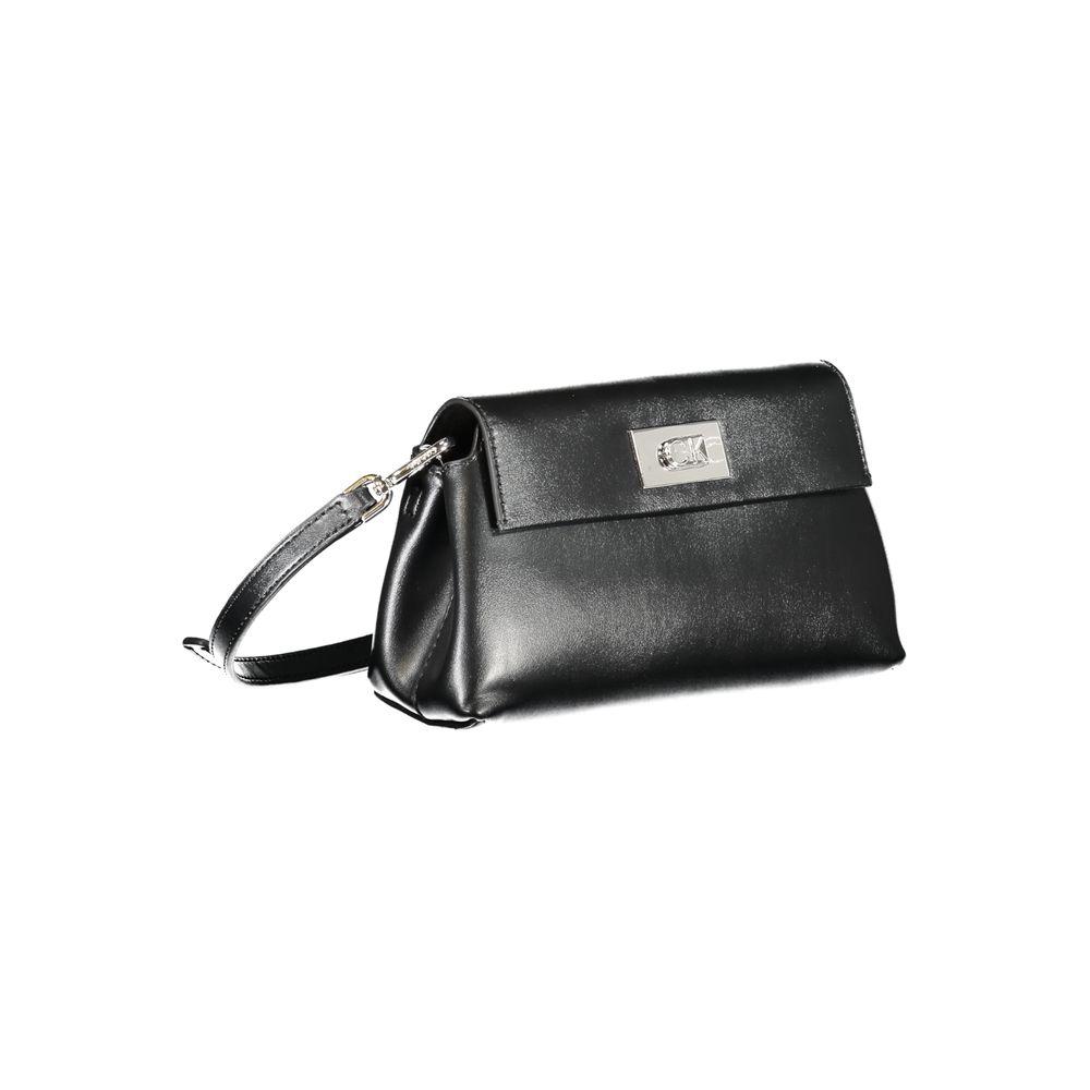 Calvin Klein Black Polyester Leather Effect Shoulder Handbag