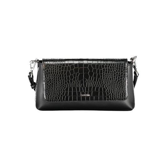 Calvin Klein Black Polyester Leather Effect Shoulder Handbag
