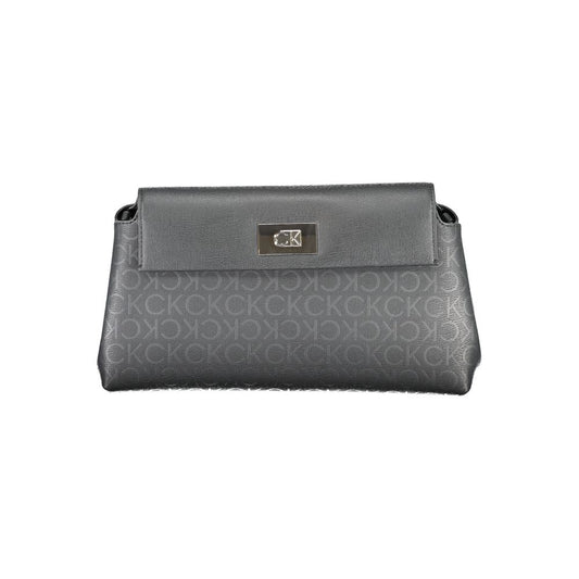 Calvin Klein Black Polyester CK Embossed Handbag