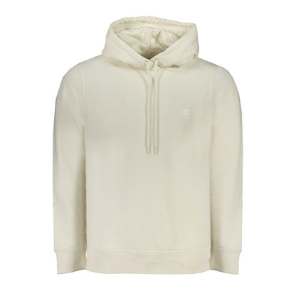 Hooded Sweatshirt Hoodie by Calvin Klein for men in cotton white features a authentic silhouette, showcasing a sophisticated hooded neckline and authentic detail for a refined finish.