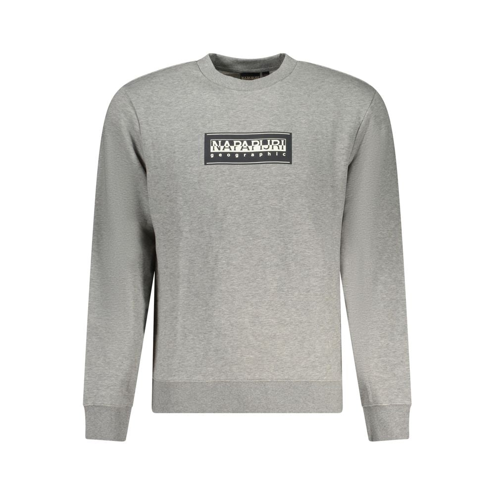 Sweatshirt by Napapijri for men in cotton gray & print features an magnificent silhouette, showcasing a sophisticated crew neckline and long-sleeve detail for a truly magnificent finish.