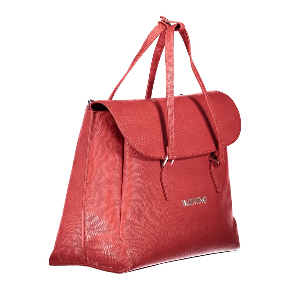 Phone Holder Handbag by Mario Valentino for women in polyethylene red features a refined silhouette, showcasing a secure snap, organized document-holder, external-pockets, internal-pockets & laptop-compartment, and versatile shoulder-strap, handle & adjustable-strap for a refined finish.