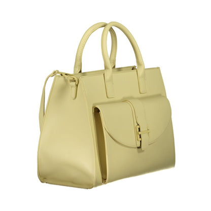 Handbag by Mario Valentino for women in polyethylene green features a ornamental silhouette, showcasing a secure zipper, ample external-pockets & internal-pockets, and ornamental shoulder-strap, handle & adjustable-strap for a sophisticated look.