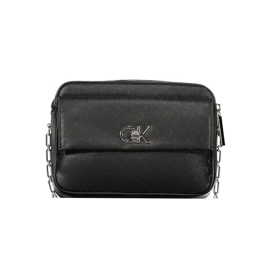 Calvin Klein Black Polyester Chain Shoulder Handbag