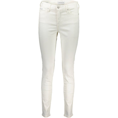 Calvin Klein White Cotton Jeans & Pant