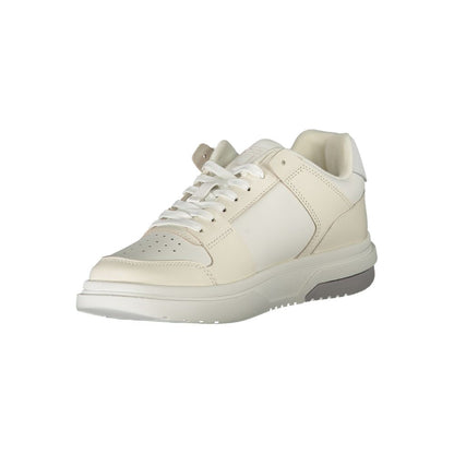 Sneakers by Tommy Hilfiger for women in polyester white presents a sumptuous silhouette from the Women's Fashion Polyester Sneakers collection, showcasing a sumptuous fashion style for an elevated aesthetic.