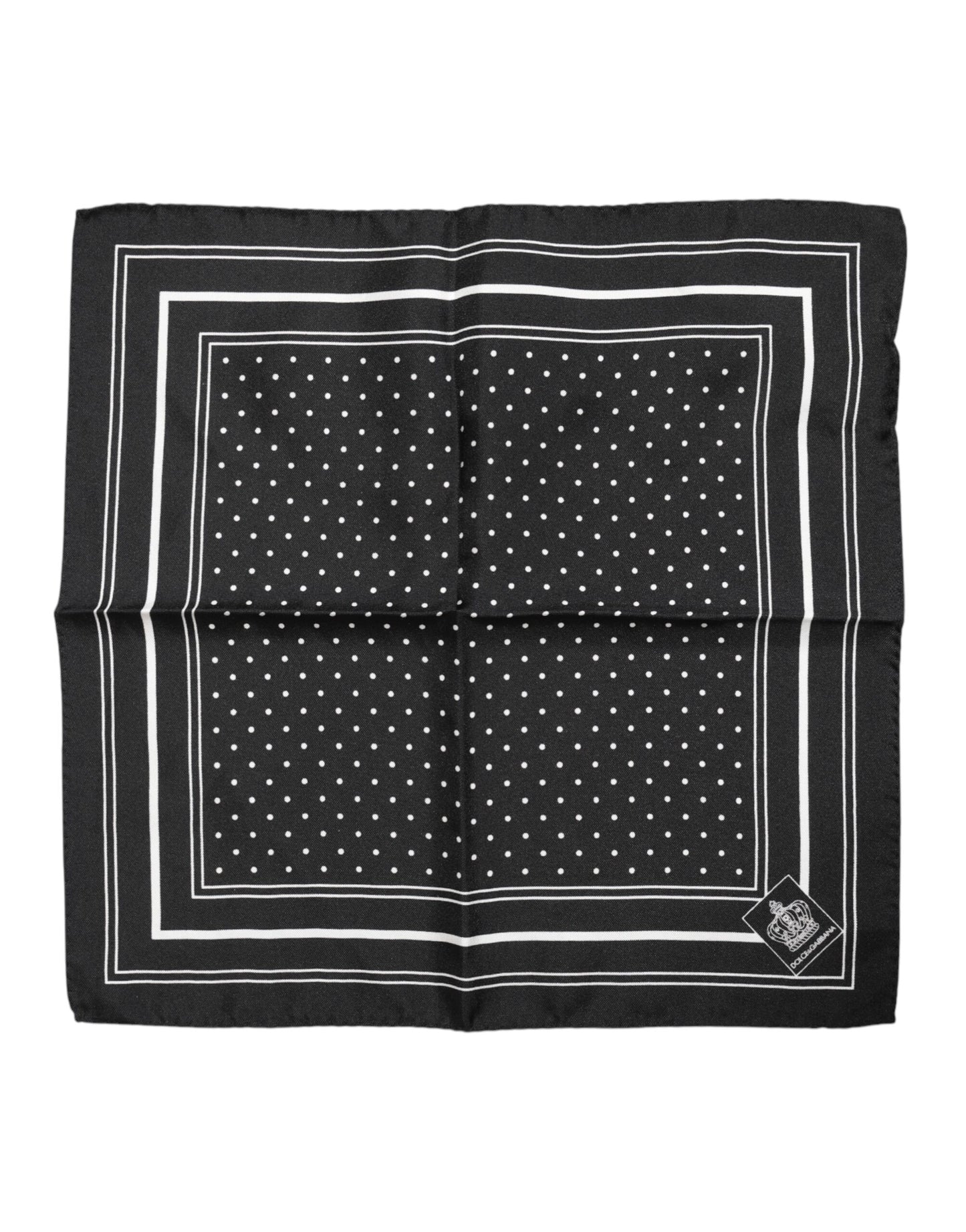 Dolce & Gabbana Black White Polka Dot Men Foulard Scarf