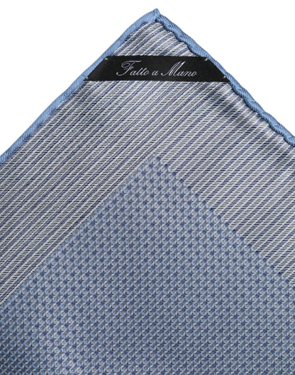 Dolce & Gabbana Light Blue Silk Square Men Foulard Scarf