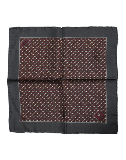 Dolce & Gabbana Maroon Cocktail Silk Square Foulard Scarf