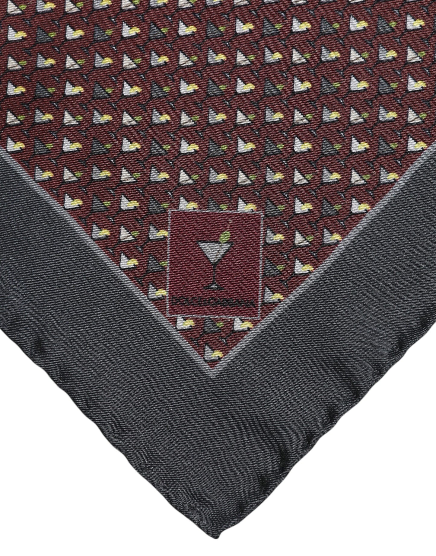 Dolce & Gabbana Maroon Cocktail Silk Square Foulard Scarf