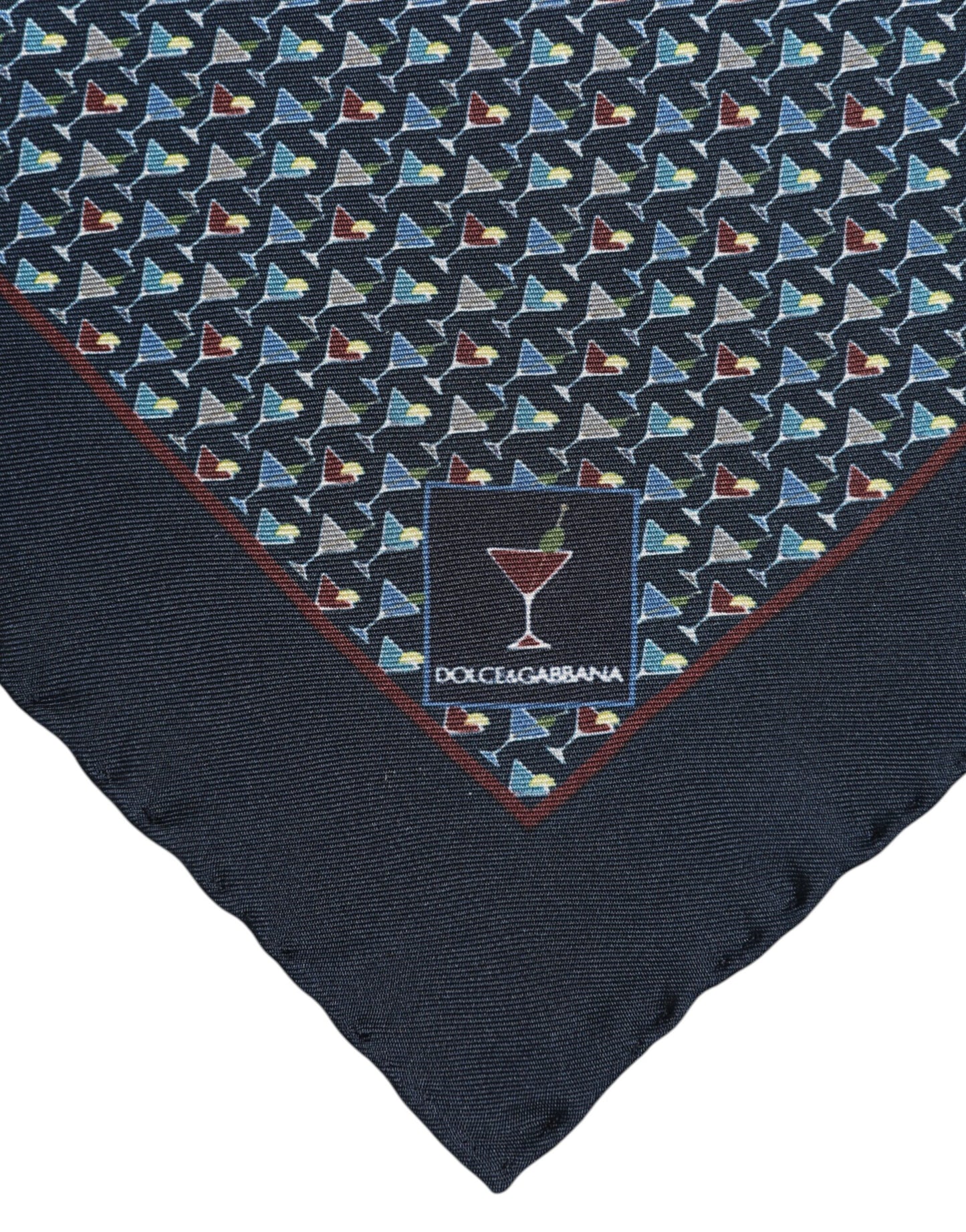 Dolce & Gabbana Blue Cocktail Silk Square Foulard Scarf