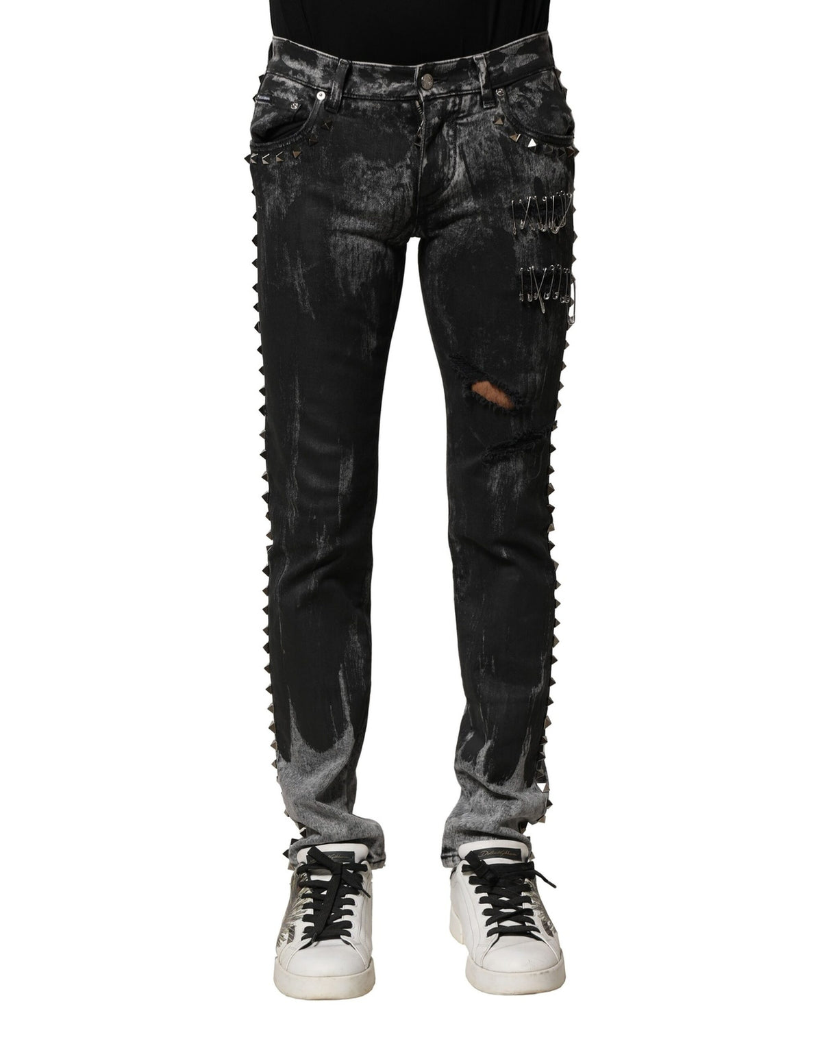 Dolce & Gabbana Men's Skinny Regular Fit Stretch Denim Cotton Jeans - Black