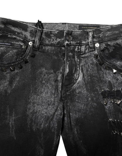Dolce & Gabbana Men's Skinny Regular Fit Stretch Denim Cotton Jeans - Black