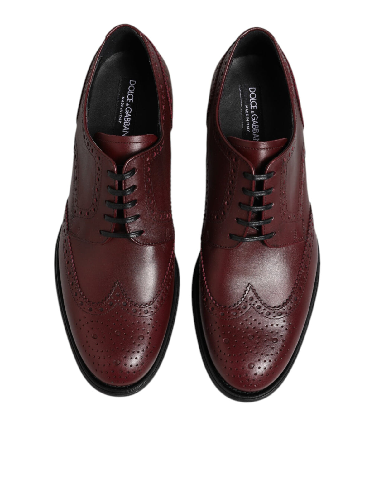 Dolce & Gabbana Men's Leather Derby Lace-Up Shoes - Brown